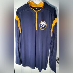 Men’s Fanatics NHL Buffalo Sabres 1/4 Zip Defender Pullover Jacket Size 2XL